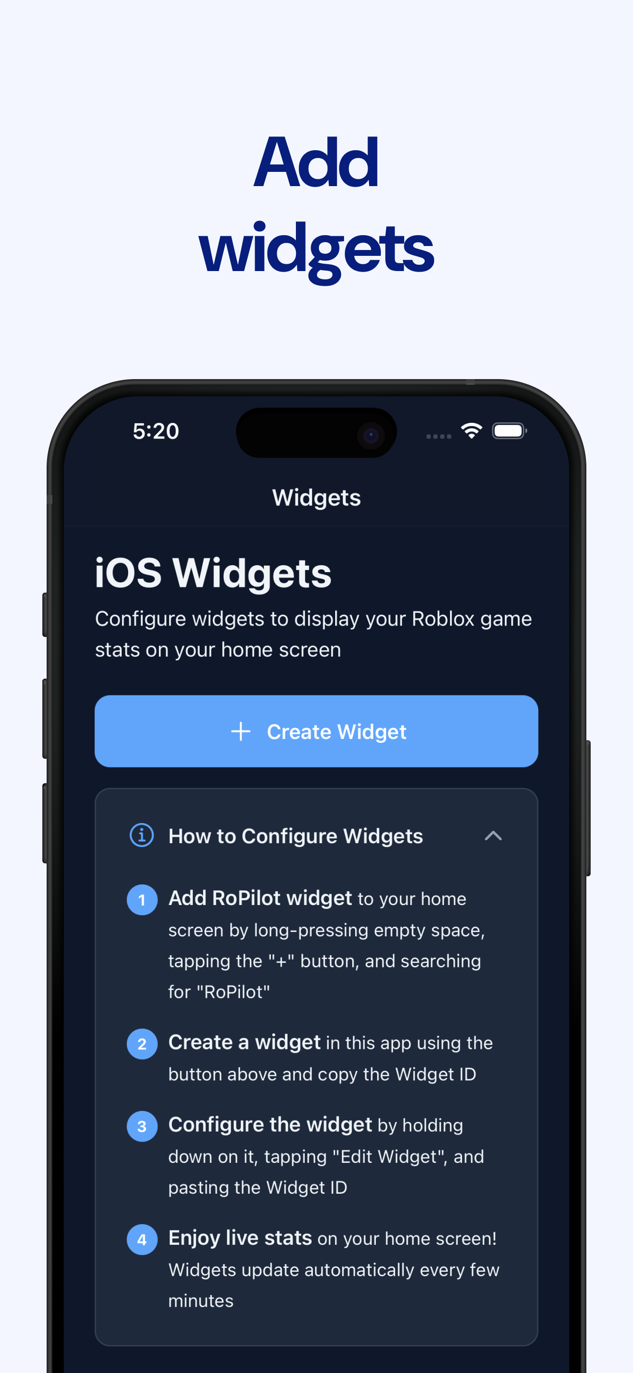 iOS Widgets Configuration